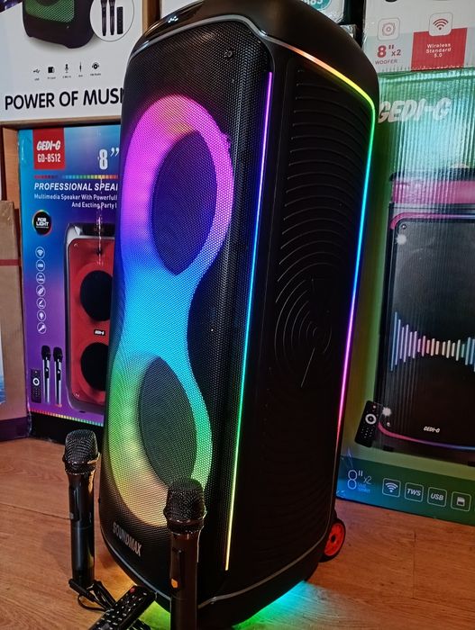 Блютуз караоке акустика Temeisheng-56(SD,USB,FM) пультДУ,2микрофона