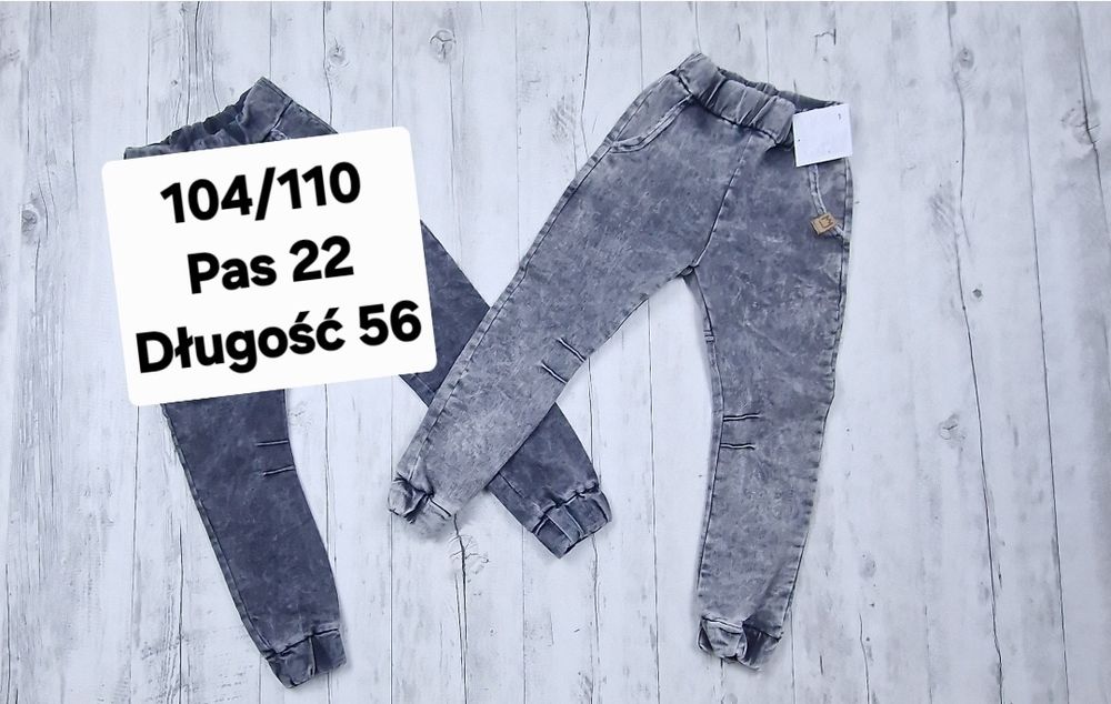 Spodnie 104/110 dekatyzowane mimi bawełniane chłopięce bojowki  czarny