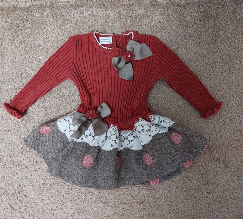 Теплое осеннее платье Carmen Taberner. Испания. Р. 86-92, на 1,5 года.