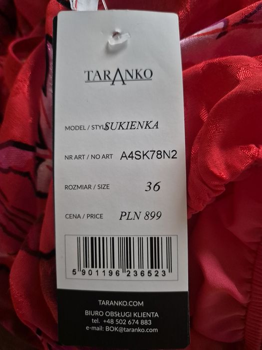 Sukienka czerwona Taranko rozm 36 NOWA