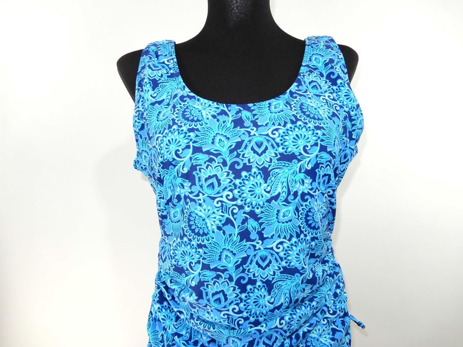 Strój kąpielowy jednoczęściowy kostium niebieski wzór Jones 42 XL