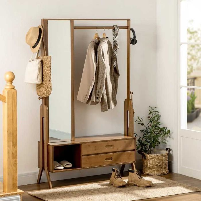 Móvel cabide de entrada com banco e espelho - Móvel de entrada.