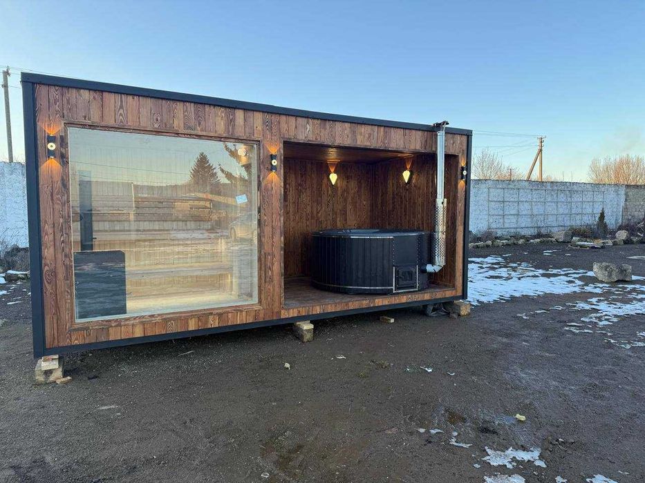 Модульна сауна. Сауна на дровах. Спа комплекс. Сауна з чаном.