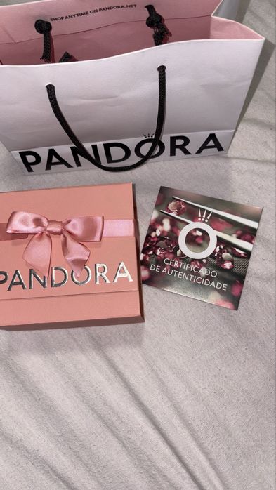 Anel Pandora Double Heart Sparkling Ring