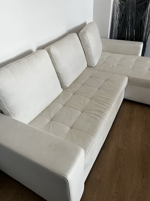 Sofa 3 lugares chaise lounge branco