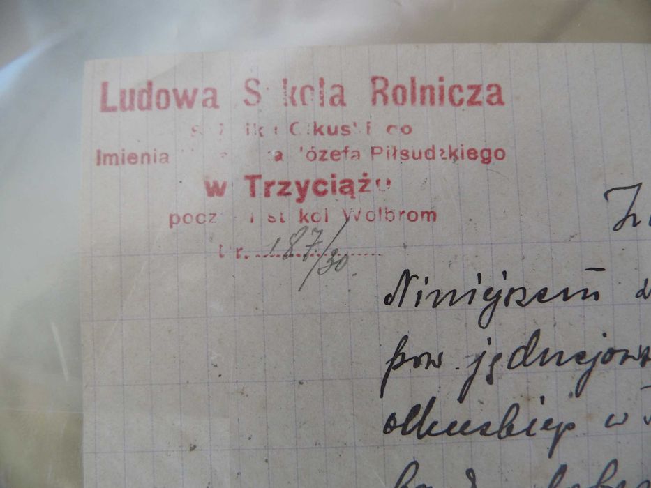 Trzyciąż. Wolbrom.Wodzisław. Jędrzejów. Dokument z 1930 roku.