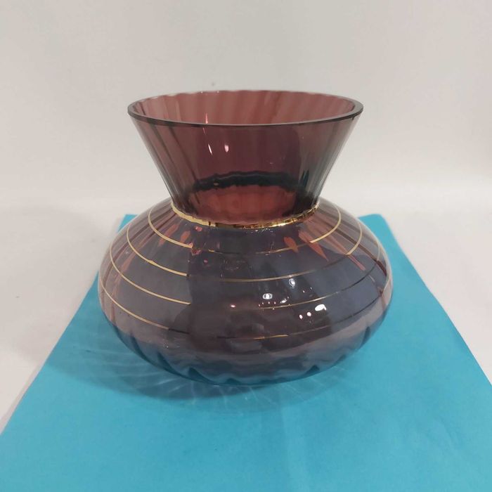 Ваза, ЛЗХС, марганцевое стекло, Яновская,  СССР,  Старинная