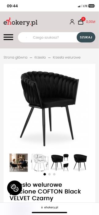 Krzesla welurowe glamur