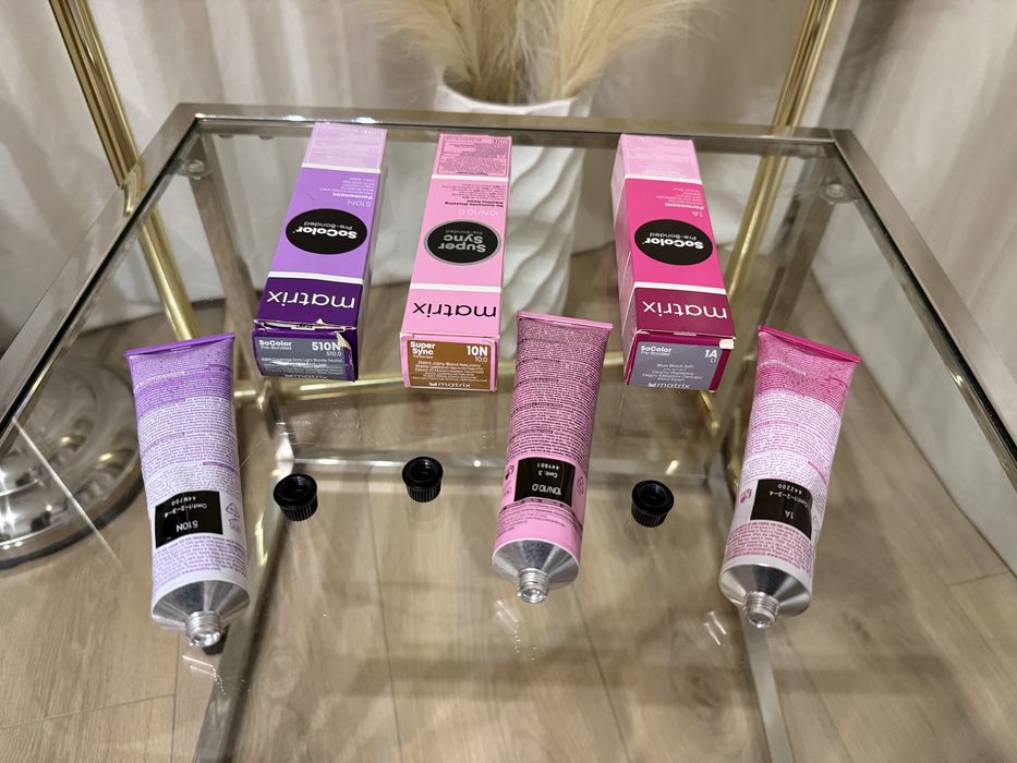 3 nowe farby do włosów Matrix, socolor, color Sync,