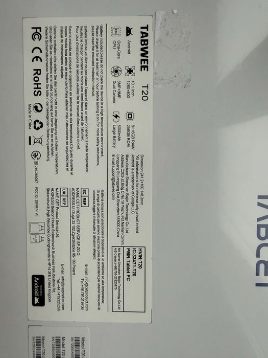 Планшет 10.1" TABWEE T20 8/256Gb 8 ядер Чорно-сірий