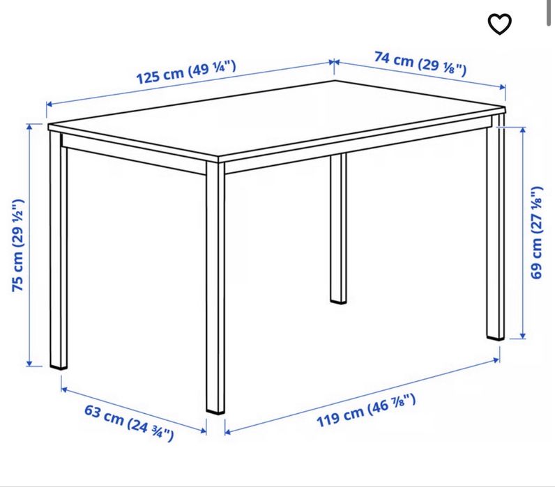 Stół biały VIHALS ikea