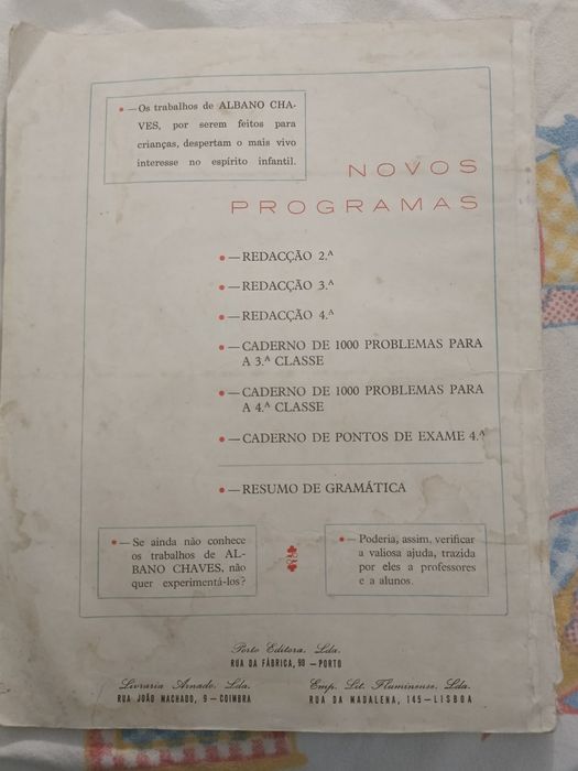 Livro antigo escolar