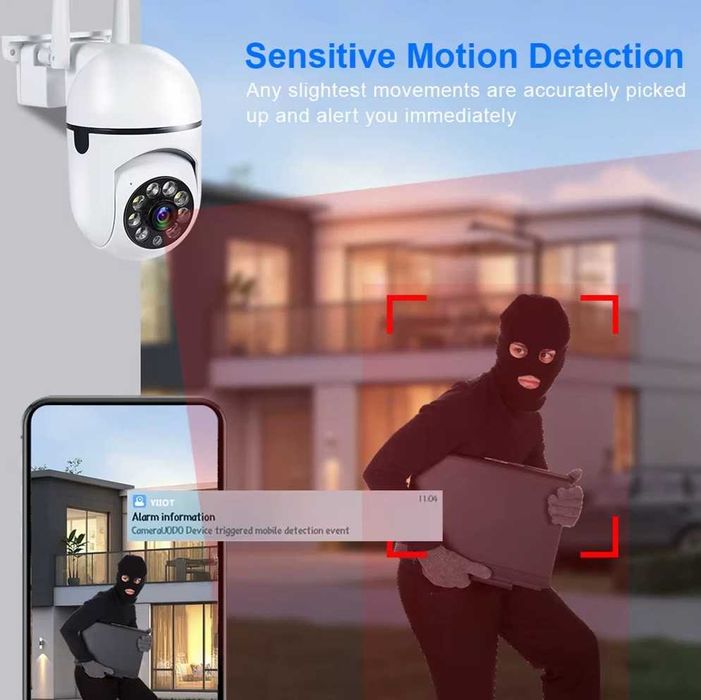 Câmara Vigilância IP WiFi 8MP 360° com Zoom 4X e Visão Noturna