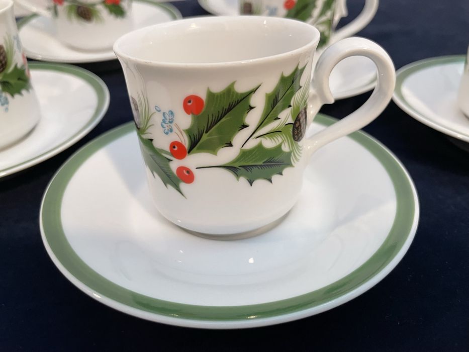 7 Chávenas café Spal porcelana Natal