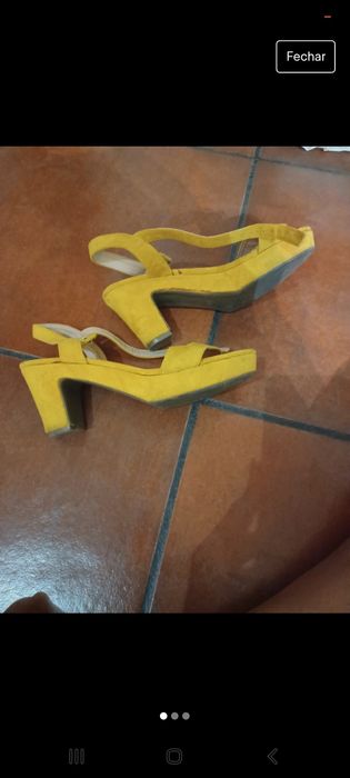 Sandálias amarelas,Tamanho 38,como novas