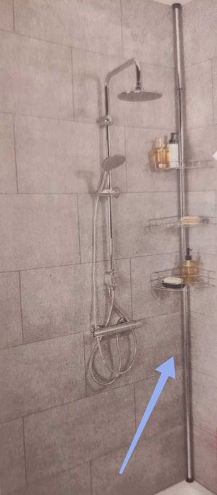 Estante de canto telescópico casa de banho