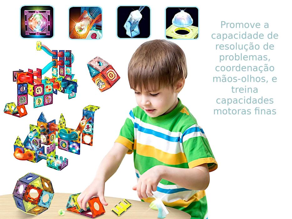 Brinquedos Magneticos conjunto de blocos 110 peças Marble Run (novo)