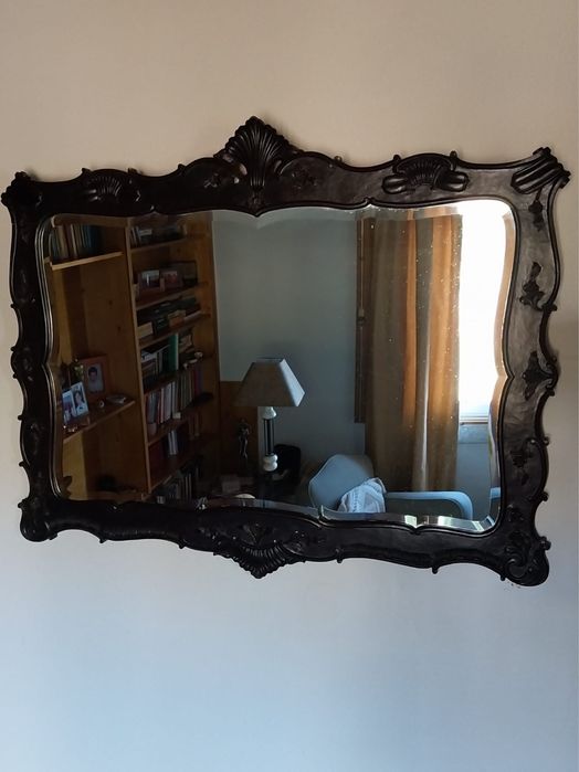 Espelho com bizel, moldura trabalhada