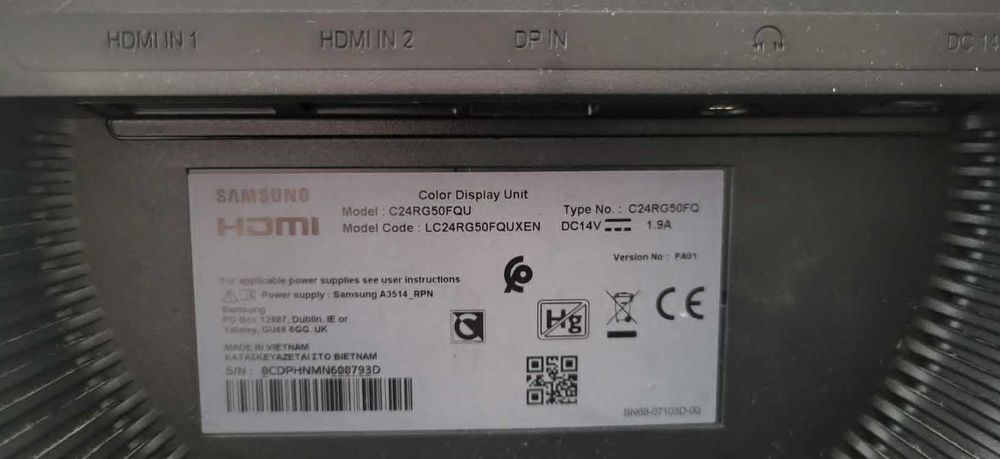 Monitor Samsung C24RG50FQUX, Curved, Opis!!!