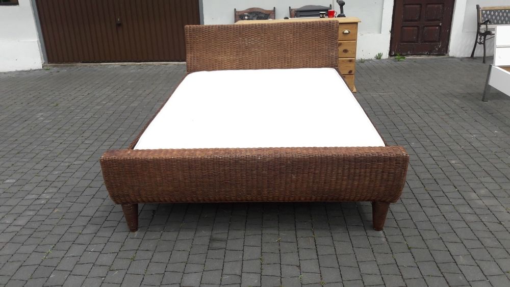 Łóżko Ikea hemnes 140x200 z materacem wiklina sypialnia drewniane