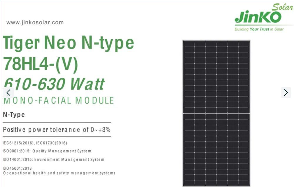 Panel fotowoltaiczny JINKO 620W BIFACIAL SILVER