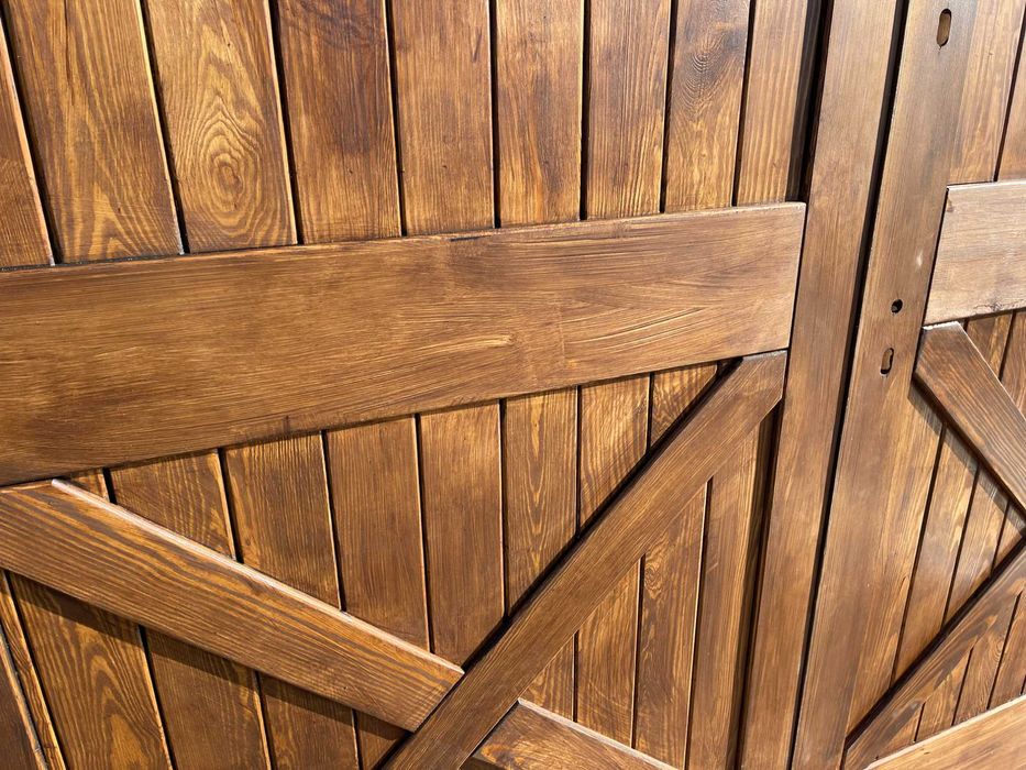 Brama ,Drzwi DREWNIANE OD RĘKI garażowe SZER 228x258 Cała POLSKA