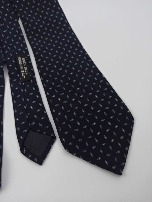 Lanvin paris granatowy jedwabny krawat ol110