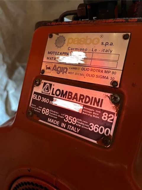 Moto cultivador Lombardini 6LD360, com alfaia e atrelado