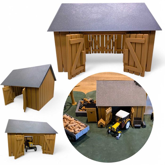 Model stodoły 1:43 – Idealny do dioram,  druku 3D