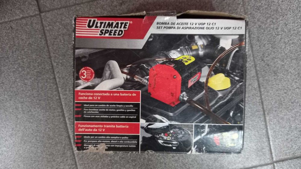 Bomba Extratora de Óleo / Gasóleo Ultimate Speed 12V – Completa na Caixa