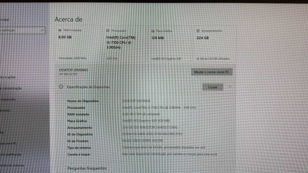 HP 280 G2 SFF Business PC (Windows 10 PRO, i3, 8GB, SSD)