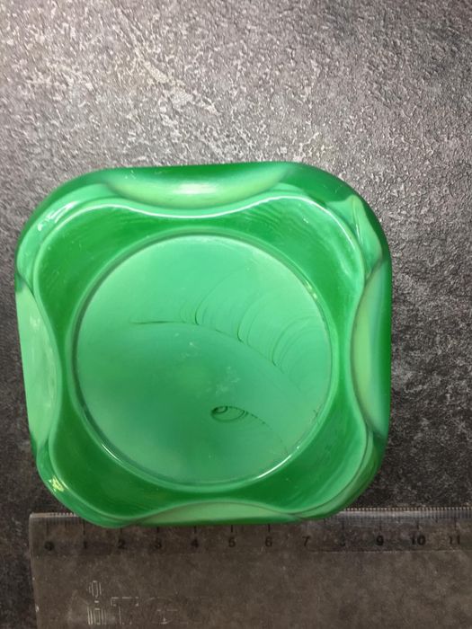 Пепельница чешское малахитовое стекло Bohemia ваза конфетница