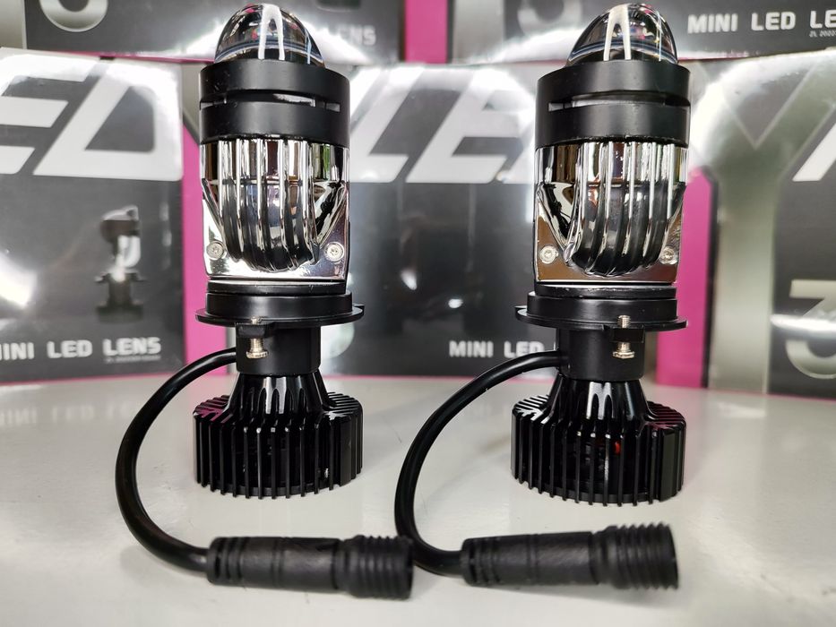 Светодиодные LED Мини Линзы Y3 pro bi-led Н4 Комплект 2шт Гарантия