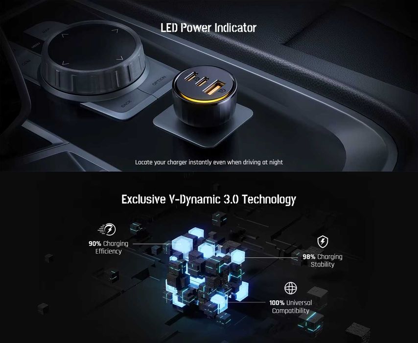 Автомобільні зарядні пристрої VOLTME Cazo 60W (C60D) / 65W (C65CCA)