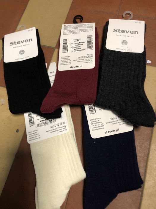 2 pary Skarpetki merino 35/37 duza zawartosc welny mix kolorow1par