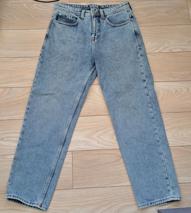 Niebieskie baggy jeansy Cropp