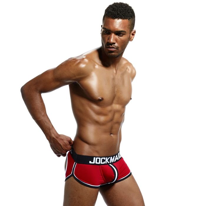 Mocno zabudowane jockstrapy z przodu a z tyłu goła pupa JOCKMAIL - M
