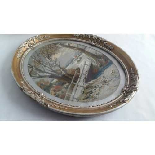 Картина вышивка болгарский стиль, Зима, Болгария, 1930 г.