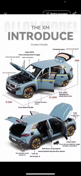BMW XM 1:24 Колекційна модель – метал, Люкс, Іграшка, Нова
