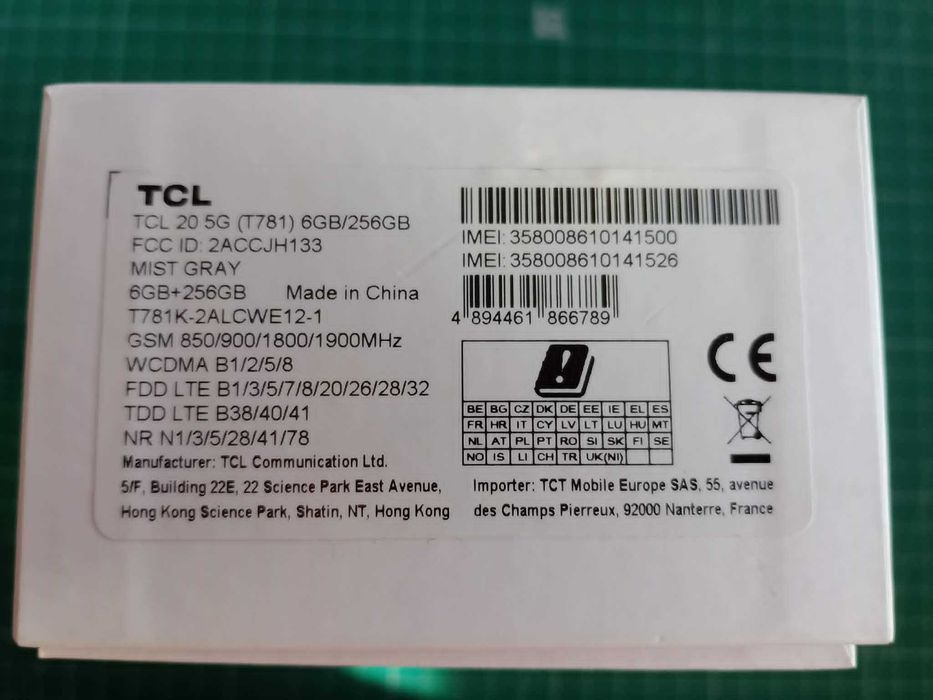 TCL 20 5G – 256gb + 6gb Ram – Dual Sim – Smartphone