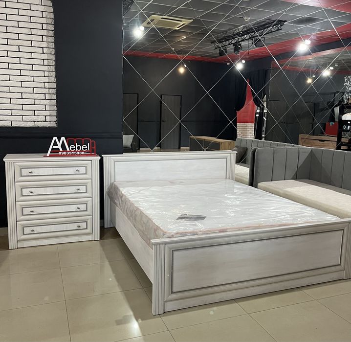 Ліжко 2 спальне 160*200 біле в наявності дешево