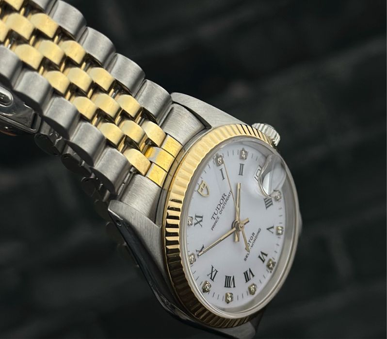Tudor Prince Oysterdate 74033 White Roman Diamond Factory Dial
