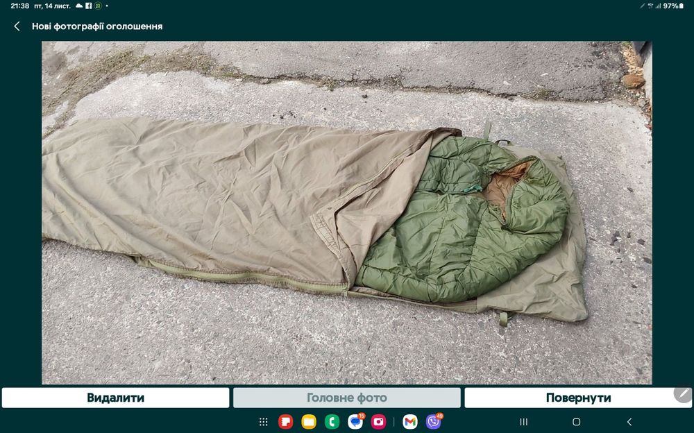 Чехол для Спальника водостійкий Заміри 75см на 215см в розгорнутому