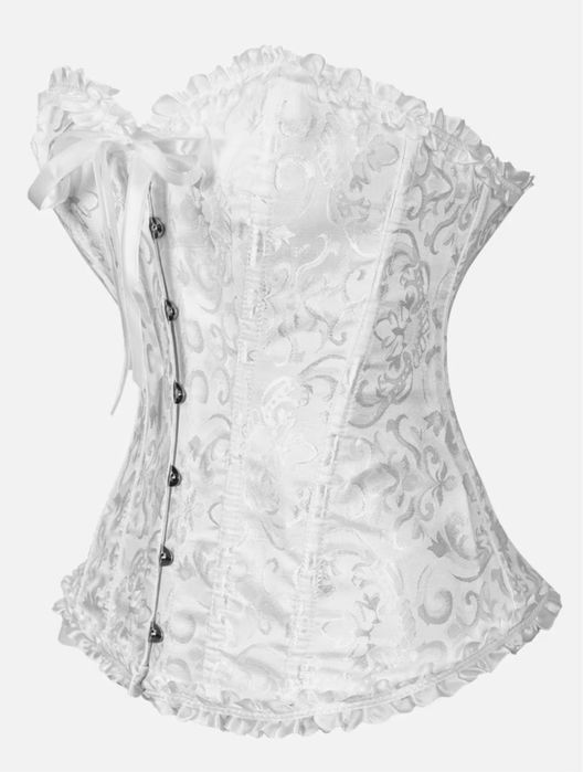 Корсет атласний на білій шнуровці