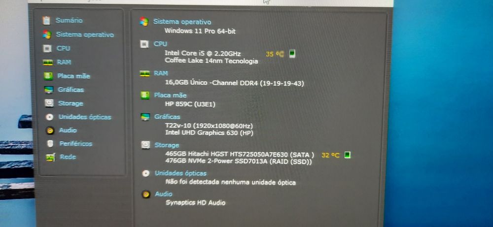 Mini-Pç Prodesk 600G4 9ªG|i5.9500T-3.7G|16G|NVMe-512G+HD500G|5G+BT|W11