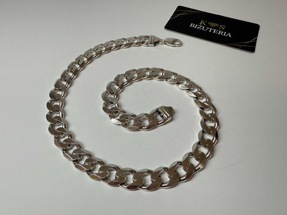 Srebrny Łańcuszek splot Pancerka 51 CM 128 GRAM ! PR. 925 Okazja !