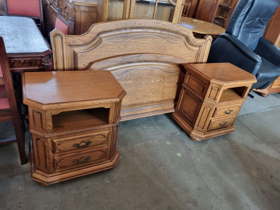 sypialnia dębowa łóżko szafa