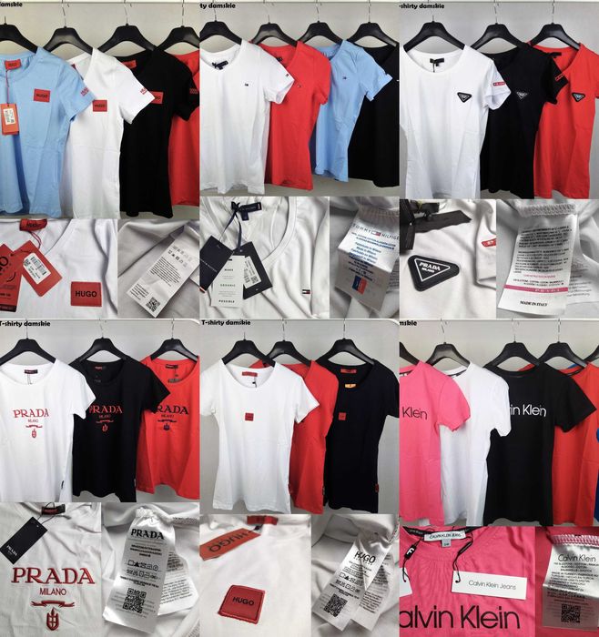 Koszulka koszulki boss calvin maly znaczek tommy damskie Premium