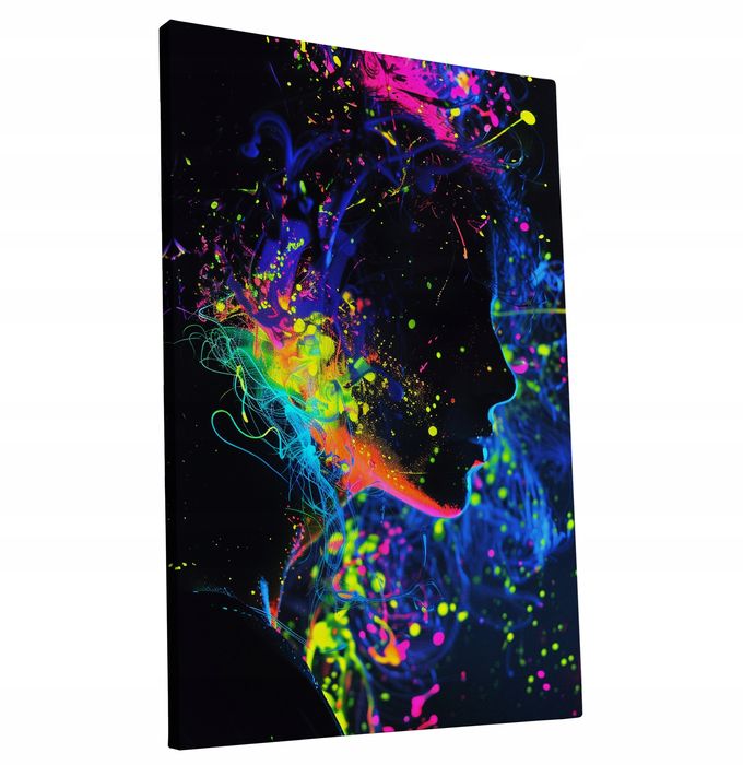 Obraz na płótnie "Portret Kobiety w Kolorach" 70x100 cm