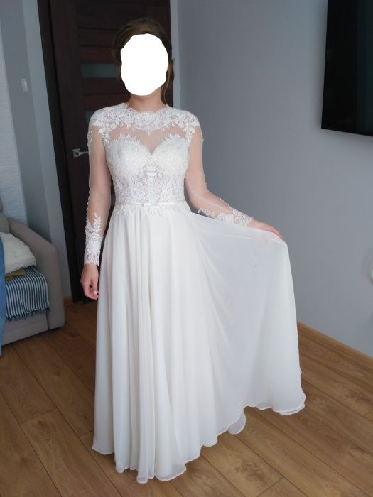 Piękna! romantyczna suknia ślubna gala piwone